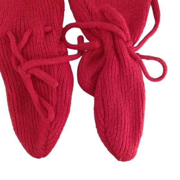 Vintage Knit Baby Outfit Size 6-12 Footie Pants Sweater Pompom Earflap Hat Cars - Picture 4 of 10